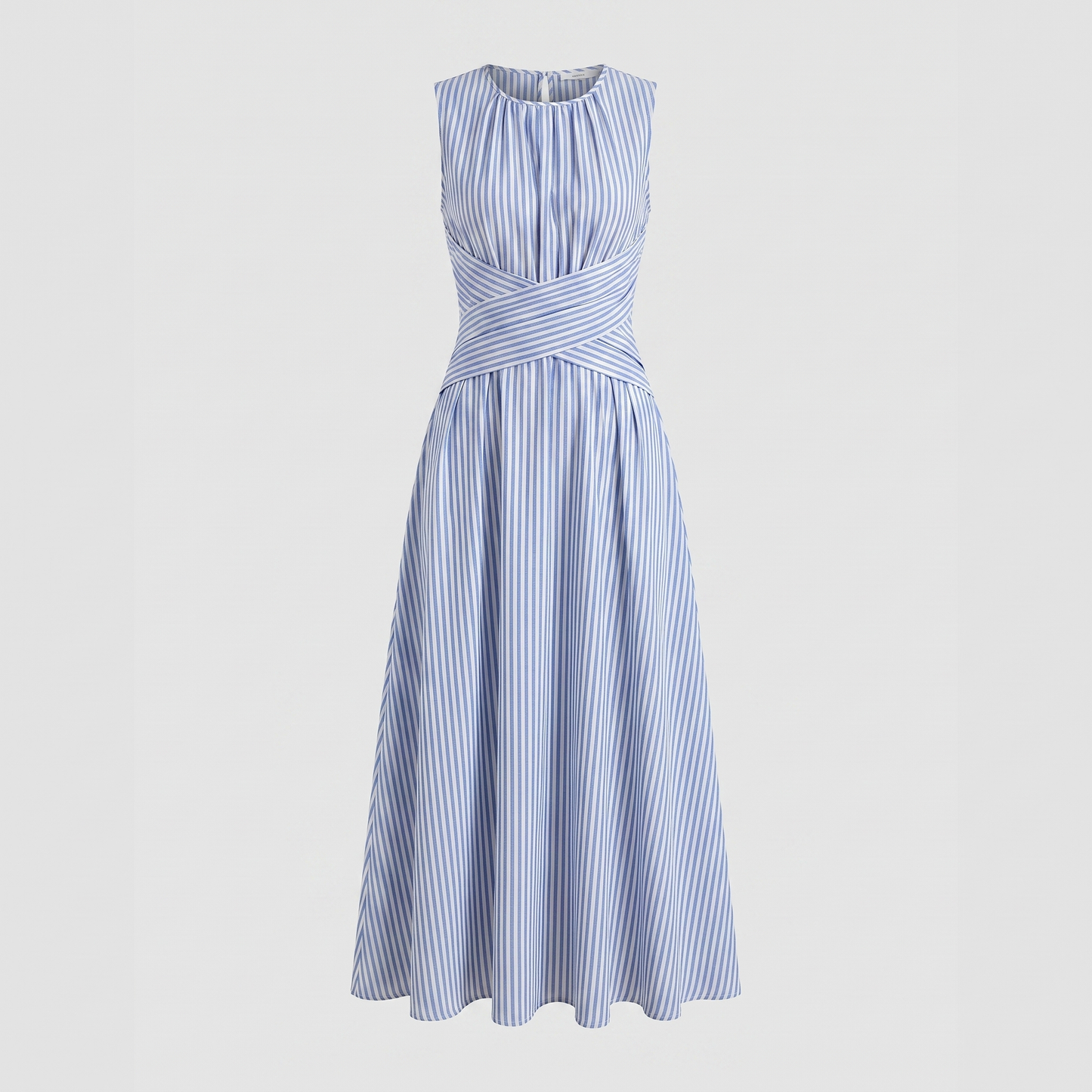 Adela - Vestido largo de rayas con cintura cruzada