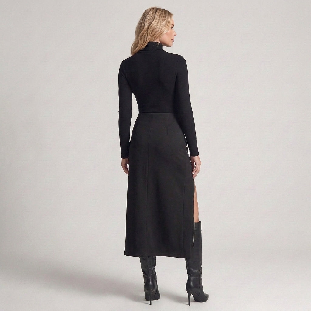 Elena - Collo alto zip tasche asimmetrico