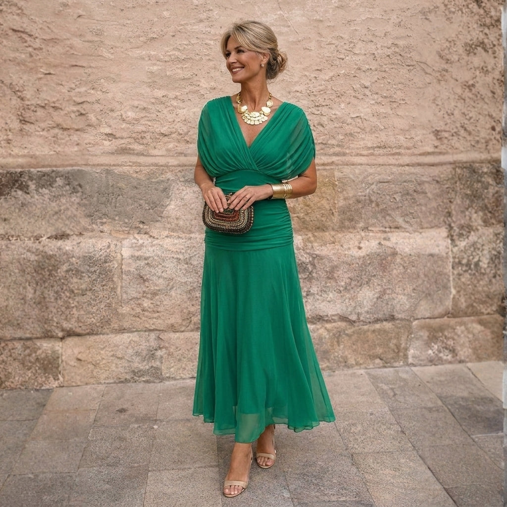 Corina - Vestido fluido con escote V