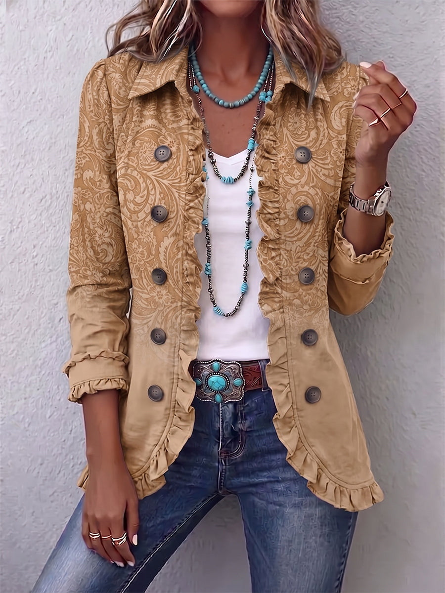 Clara | Chaqueta Western con Estampado y Volantes
