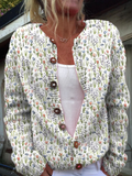 Bibiana | Cardigan Floral de Punto Vintage