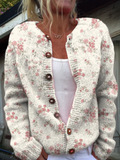 Romilda | Cardigan Floral de Punto Vintage