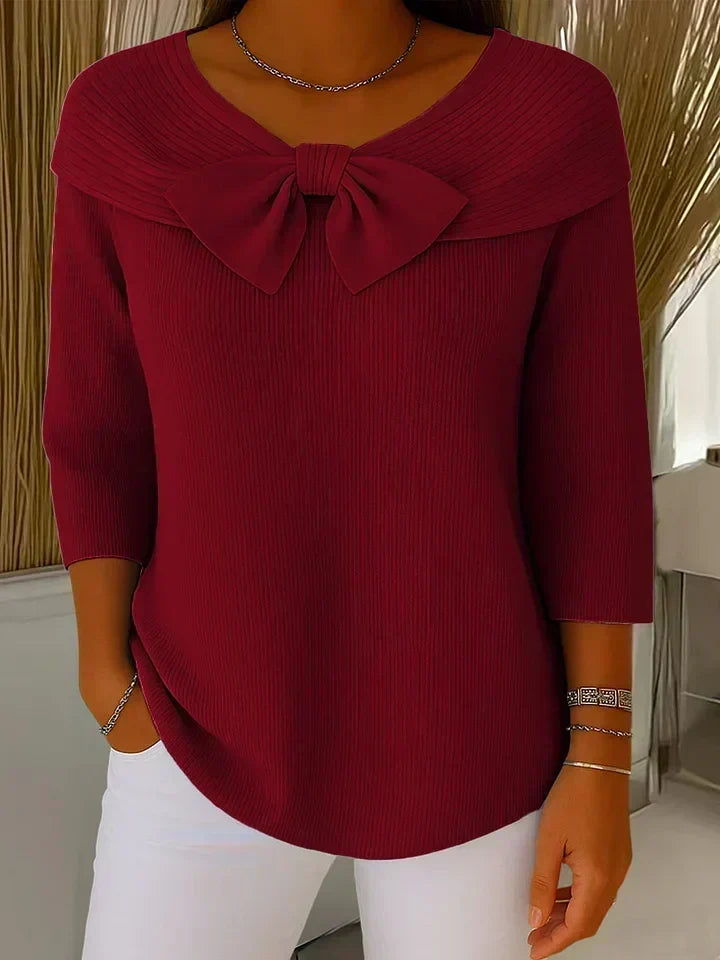Sara | Jersey con Lazo y Cuello Redondo