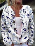 Loretta | Cardigan Vintage con Botones y Estampado Floral