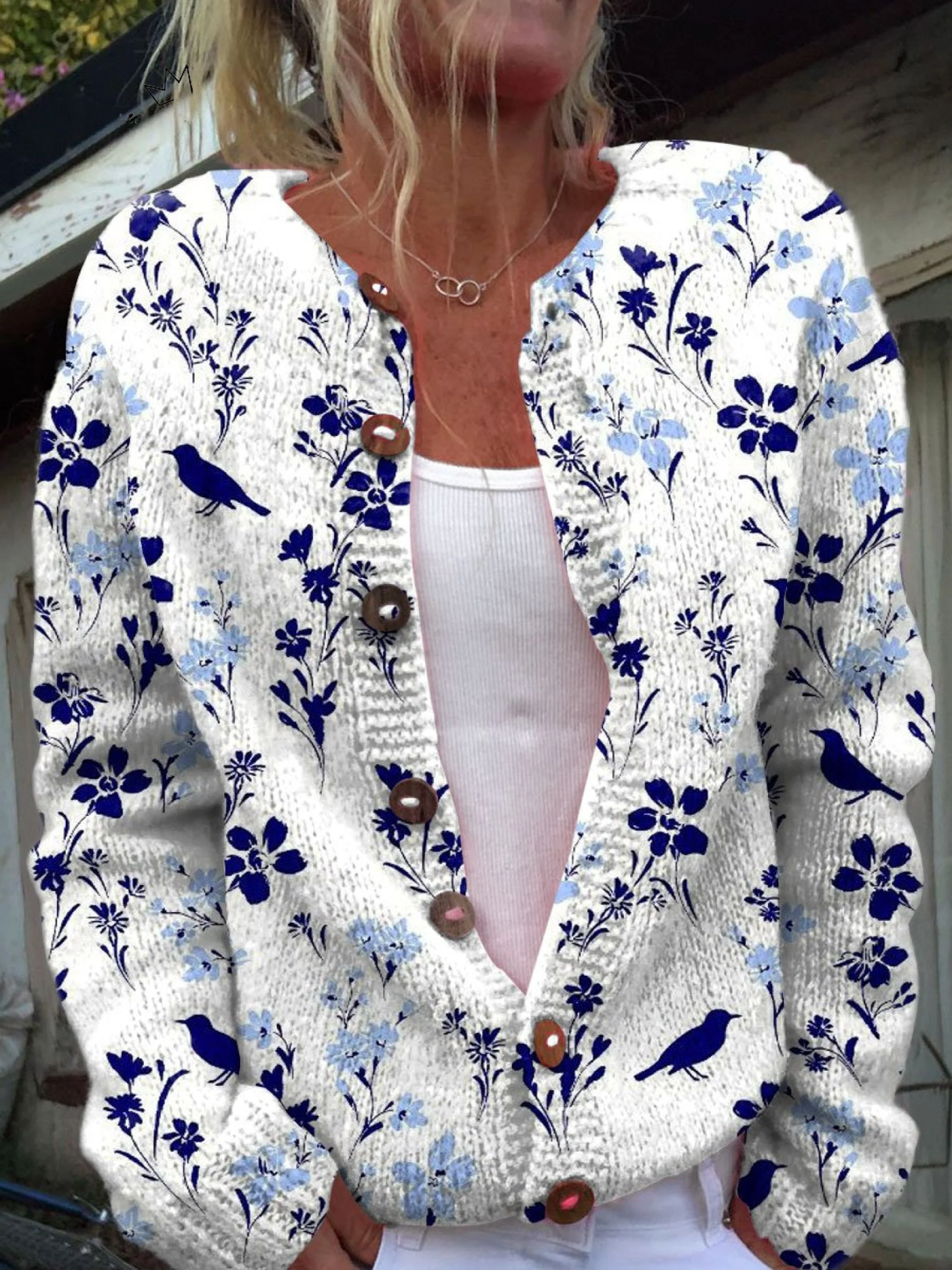 Loretta | Cardigan Vintage con Botones y Estampado Floral