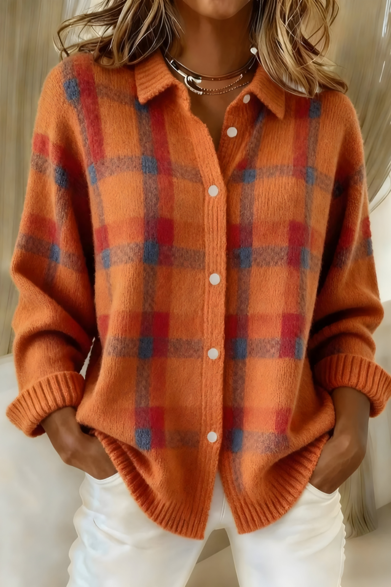 Ángela | Cardigan de Cuadros