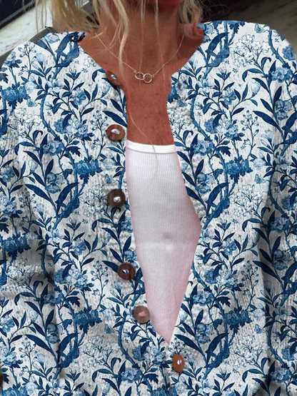 Pierina | Cardigan Floral Vintage con Botones