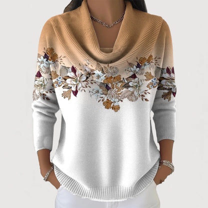 Fátima | Jersey Floral con Cuello Alto