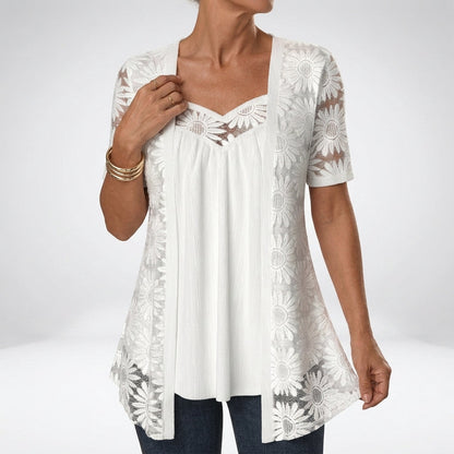 Soraya - Blusa blanca de encaje