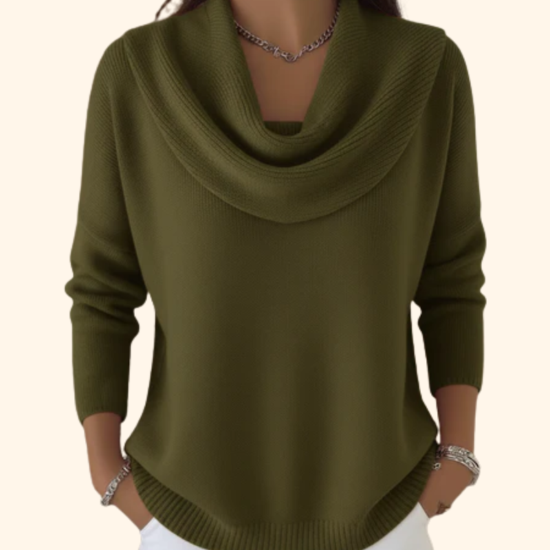 Constanza | Jersey con Cuello Drapeado