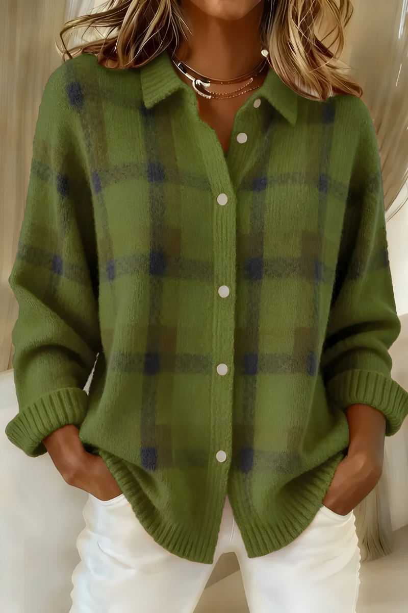 Ángela | Cardigan de Cuadros