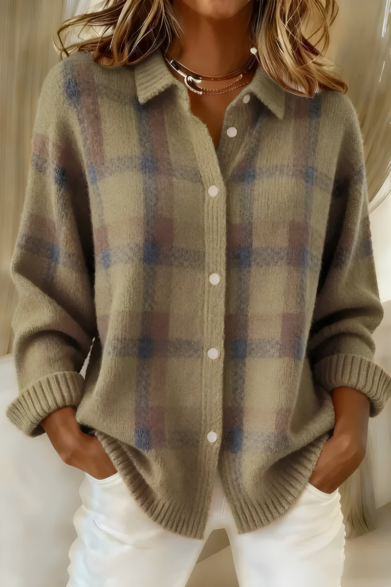 Ángela | Cardigan de Cuadros