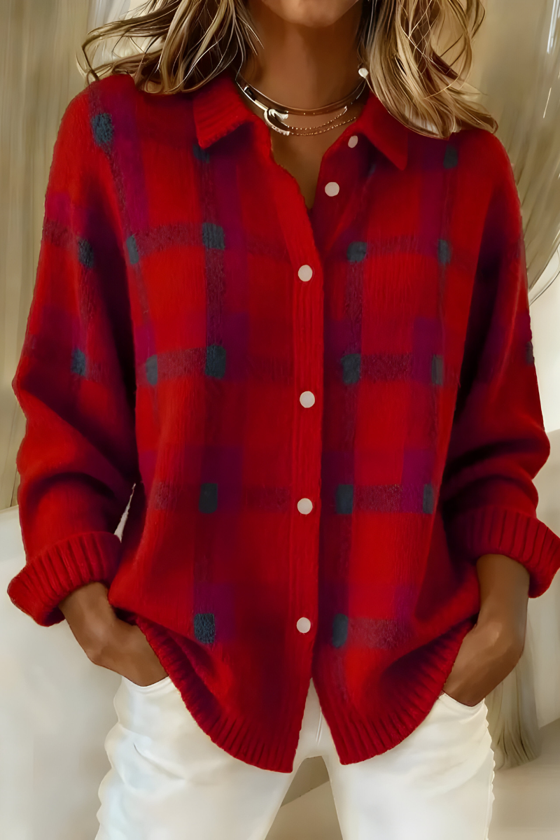 Ángela | Cardigan de Cuadros