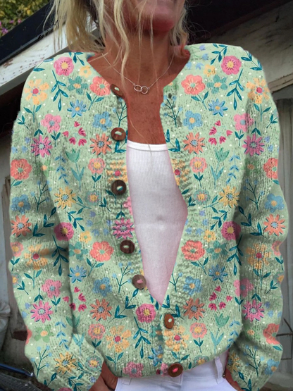 Nicoletta | Cardigan Floral Vintage de Mujer
