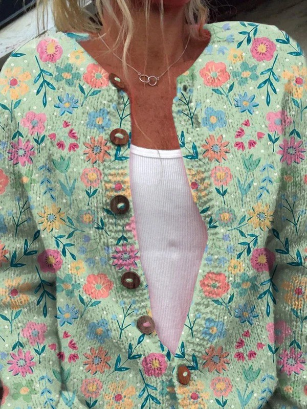 Nicoletta | Cardigan Floral Vintage de Mujer