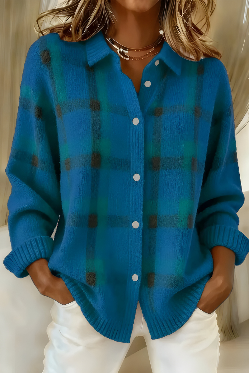 Ángela | Cardigan de Cuadros