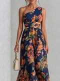 Flora - Vestido maxi floral de un hombro