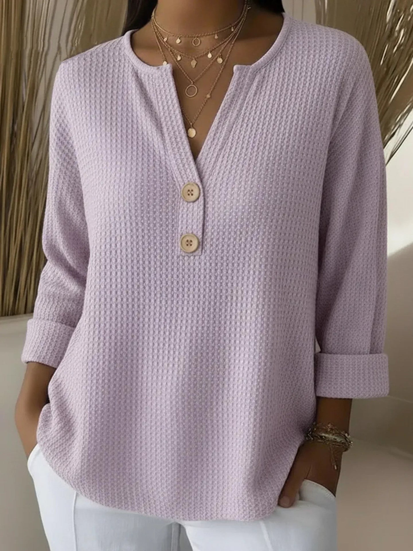Vega | Camiseta Henley Texturizada con Botones