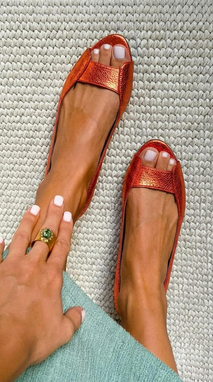 Olivia - Sandalias abiertas doradas