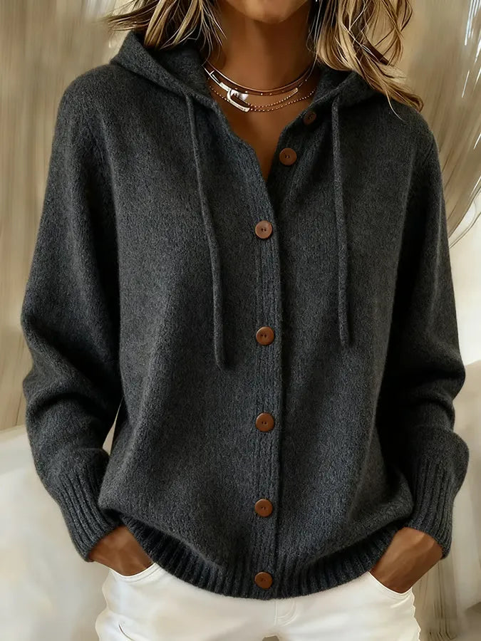Carla | Cardigan con Capucha y Botones