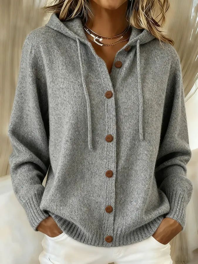 Carla | Cardigan con Capucha y Botones
