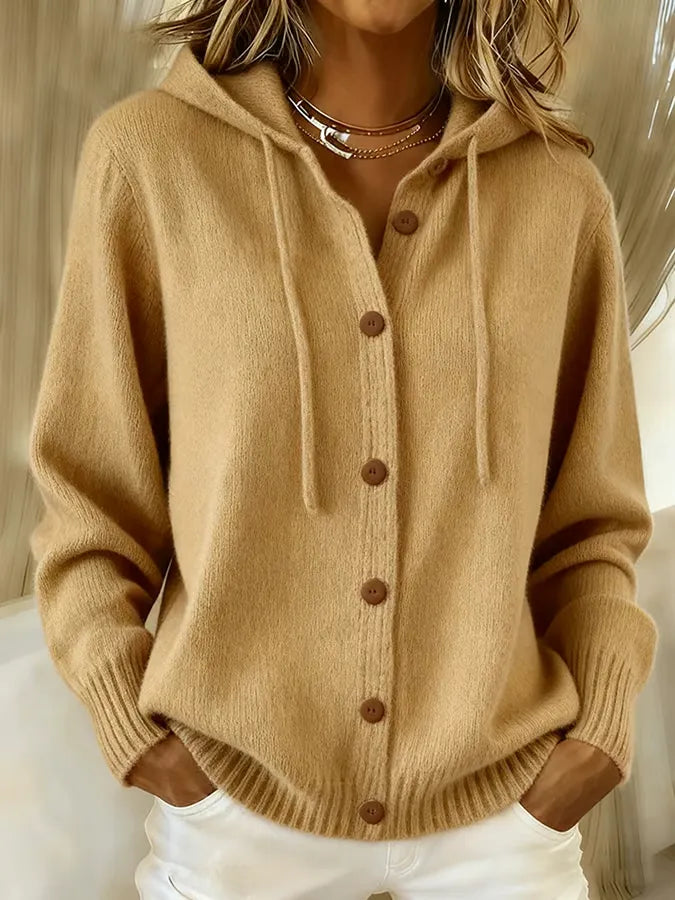 Carla | Cardigan con Capucha y Botones