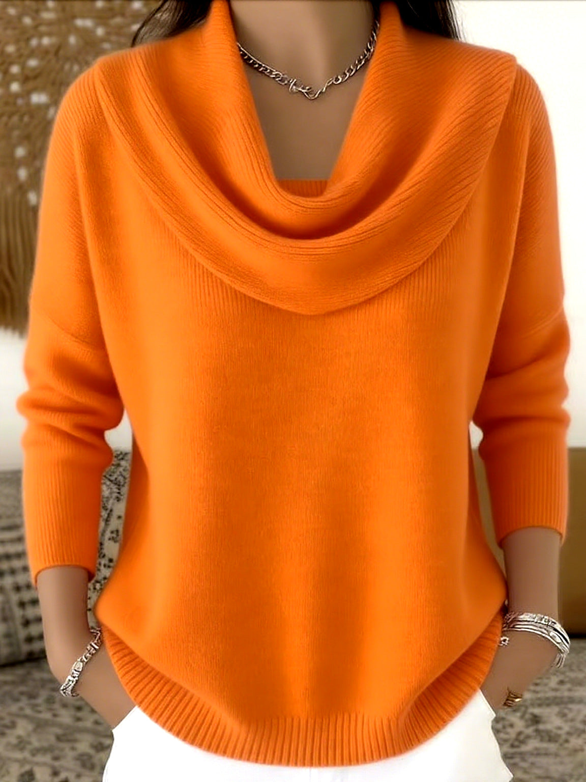 Constanza | Jersey con Cuello Drapeado