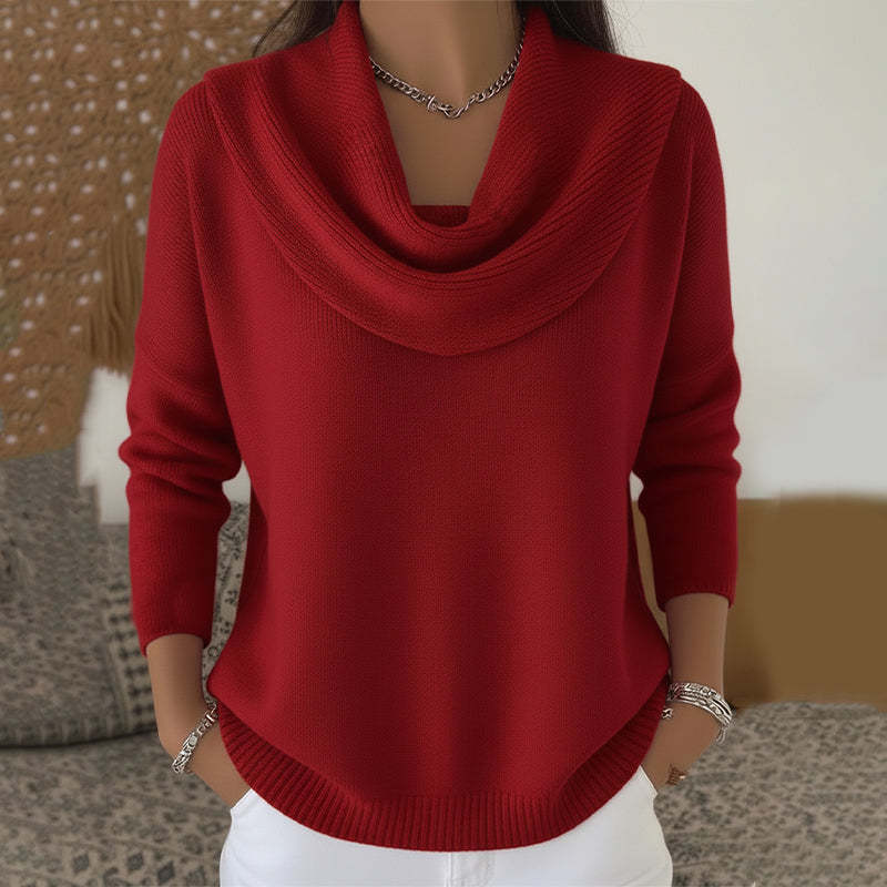 Constanza | Jersey con Cuello Drapeado