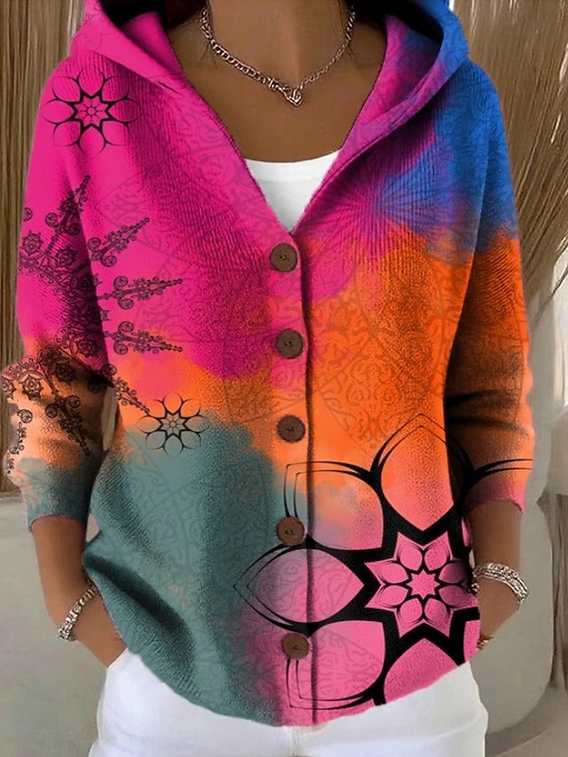 Leonor | Cardigan Estampado con Capucha