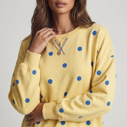 Silvia | Maglione Giallo a Pois Blu