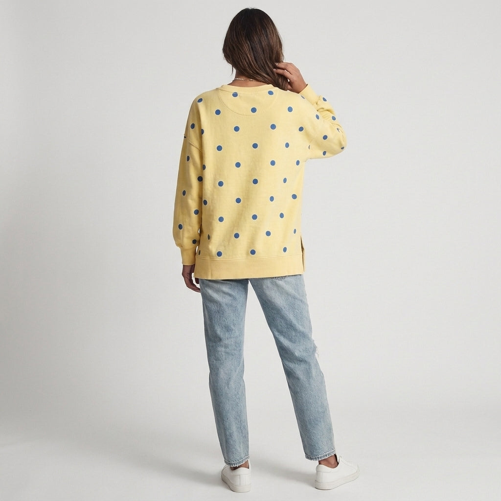 Silvia | Maglione Giallo a Pois Blu