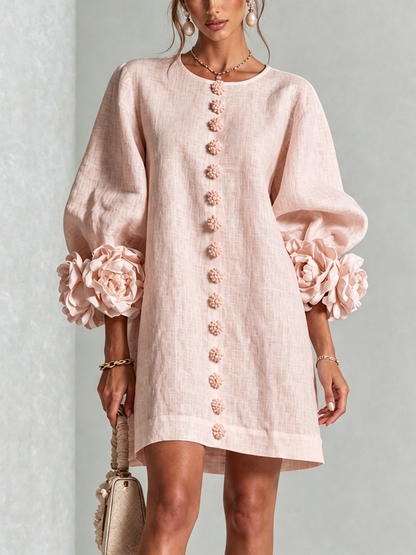 Ana - Vestido mini con puños florales