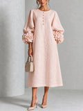 Desiré - Vestido midi con puños florales