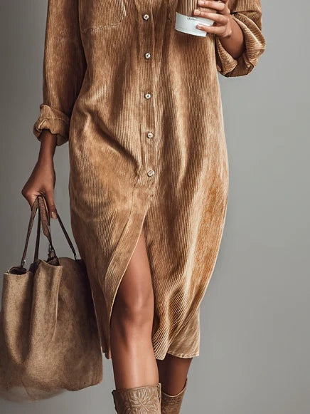 Vega - Vestido midi holgado de pana