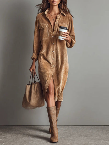 Vega - Vestido midi holgado de pana
