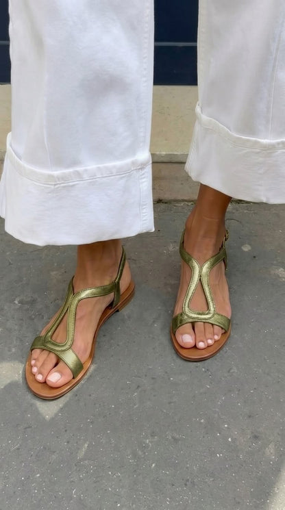 Jenny - Sandalias de verano doradas