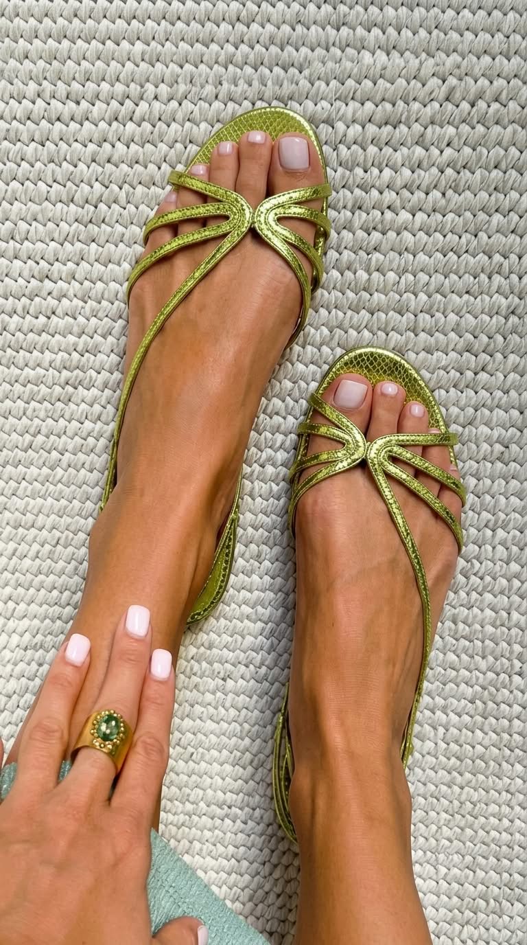 Sonia - Sandalias planas doradas
