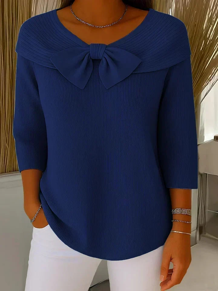Sara | Jersey con Lazo y Cuello Redondo