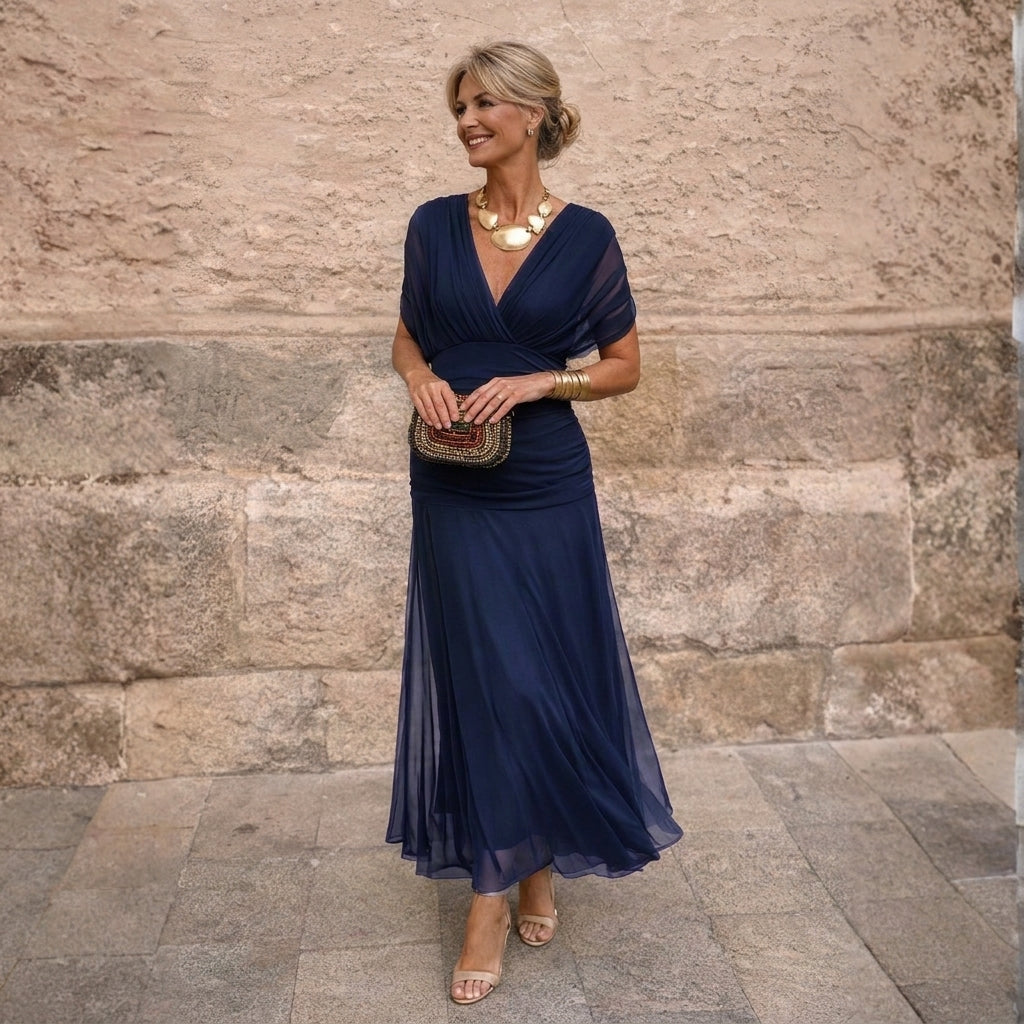 Corina - Vestido fluido con escote V