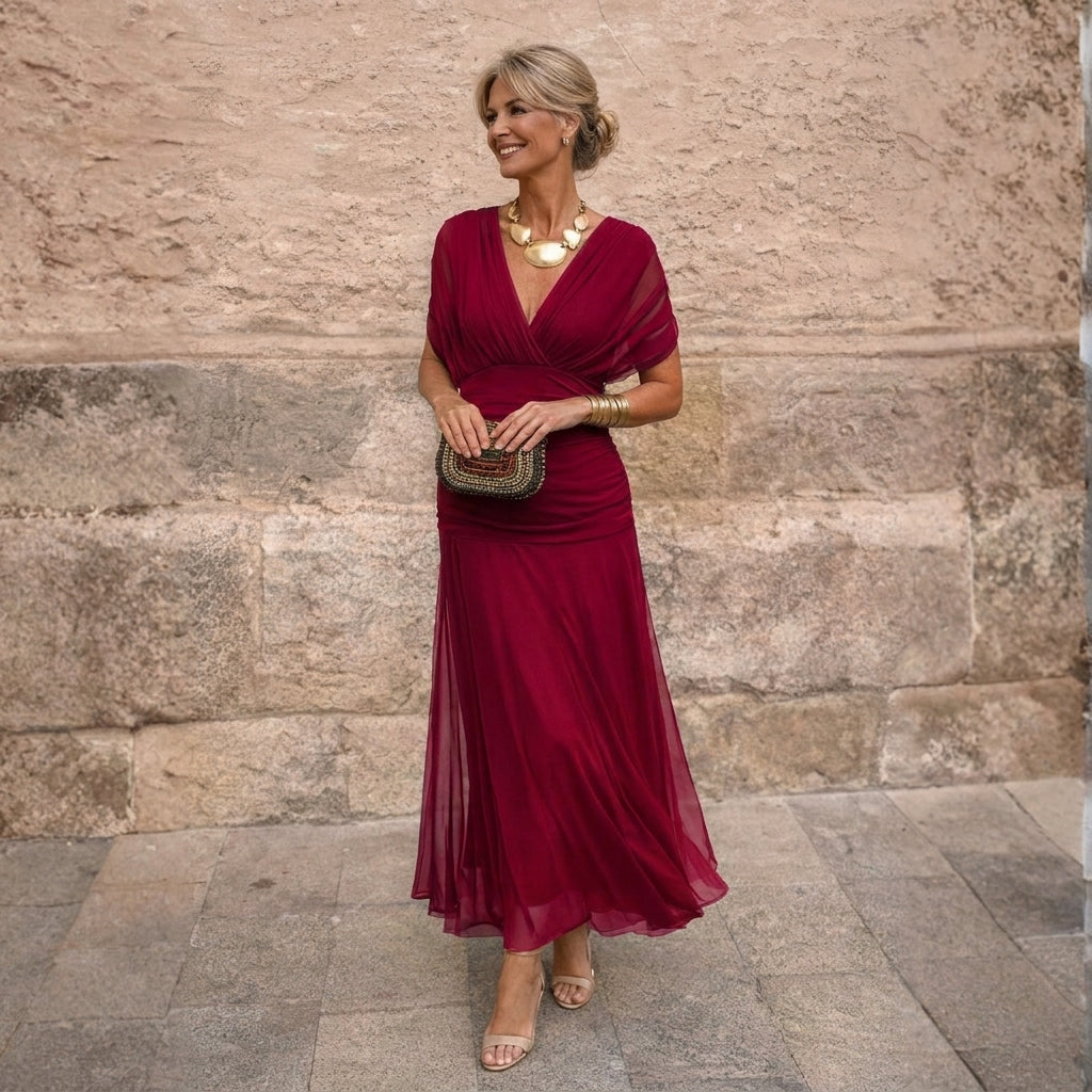 Corina - Vestido fluido con escote V