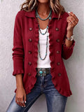 Marta | Chaqueta Punto Acanalado Rojo Rubí