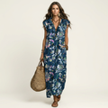Dorotea | Vestido Maxi con Volantes y Escote en V