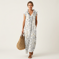 Regina | Vestido Maxi con Volantes y Escote en V