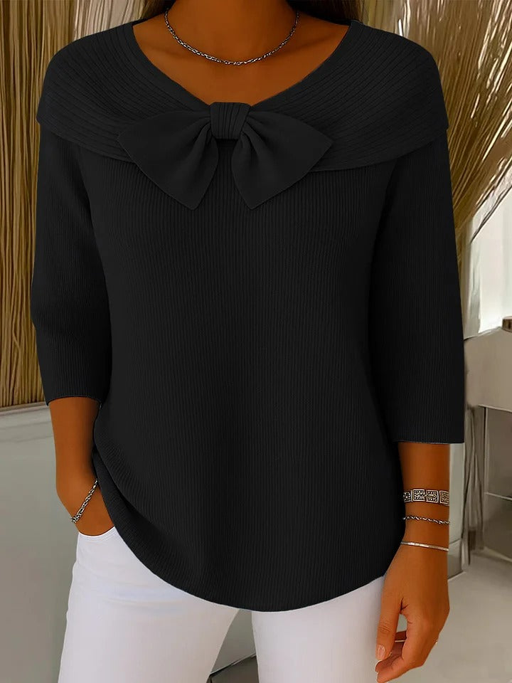 Sara | Jersey con Lazo y Cuello Redondo