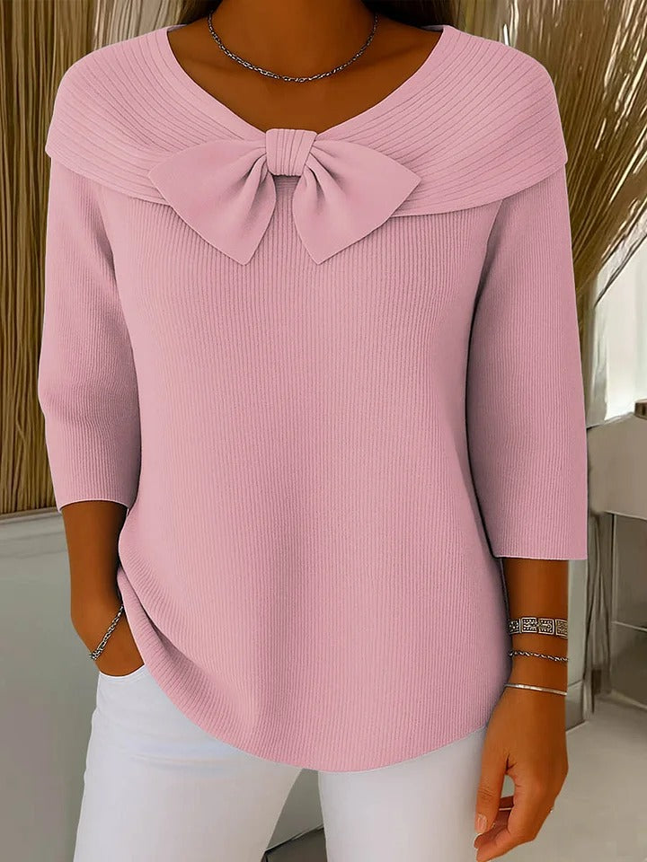 Sara | Jersey con Lazo y Cuello Redondo