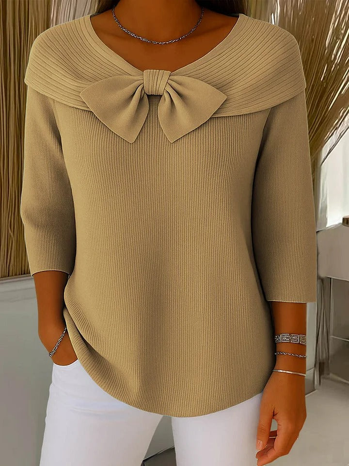 Sara | Jersey con Lazo y Cuello Redondo