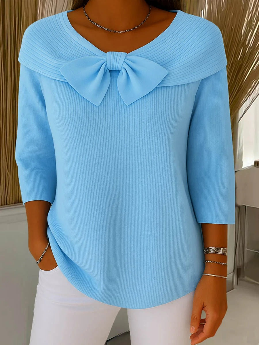 Sara | Jersey con Lazo y Cuello Redondo