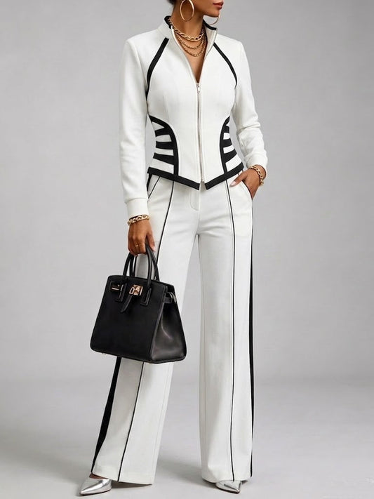 Irene - Conjunto con pantalones de ribete