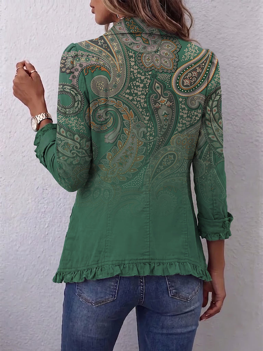 Cristina | Chaqueta Bohemia Paisley con Volantes