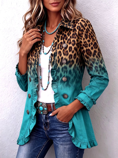 Beatriz | Blazer Leopardo Degradado con Volantes